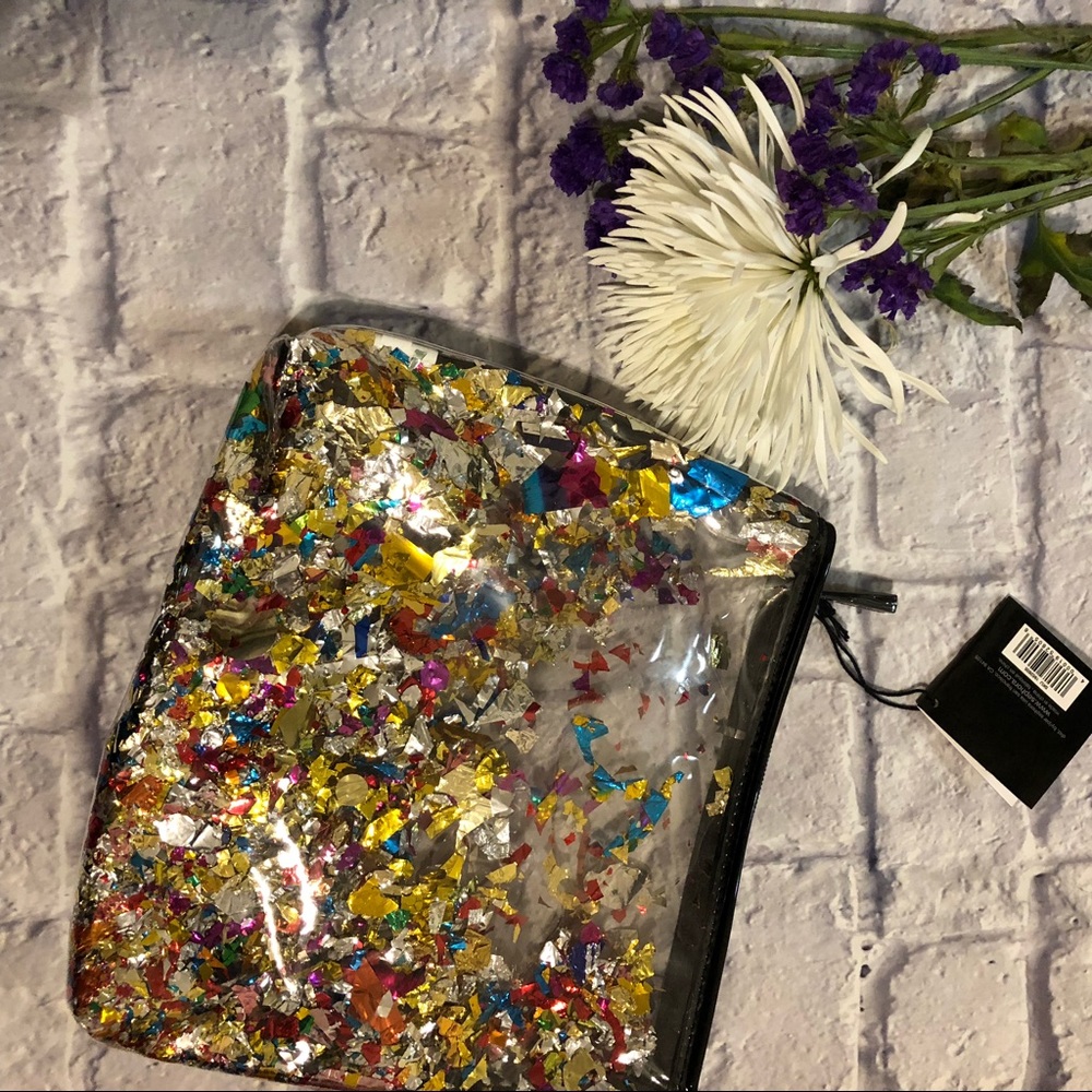Rainbow Glitter Clutch/Makeup Bag